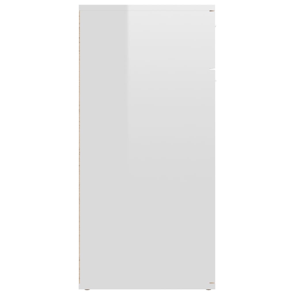vidaXL Szafka na wysoki połysk, biała, 80x36x75 cm, płyta wiórowa