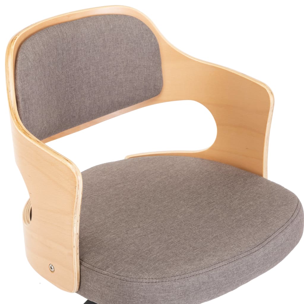 vidaXL Obrotowe krzesła stołowe, 4 szt., taupe, gięte drewno i tkanina