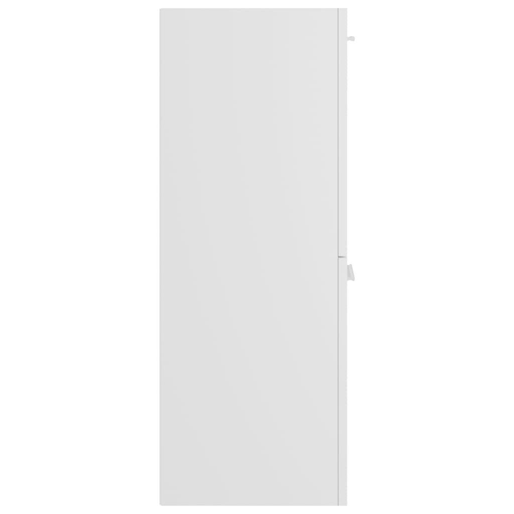 vidaXL Szafka łazienkowa, biała, wysoki połysk, 30x30x80 cm, płyta