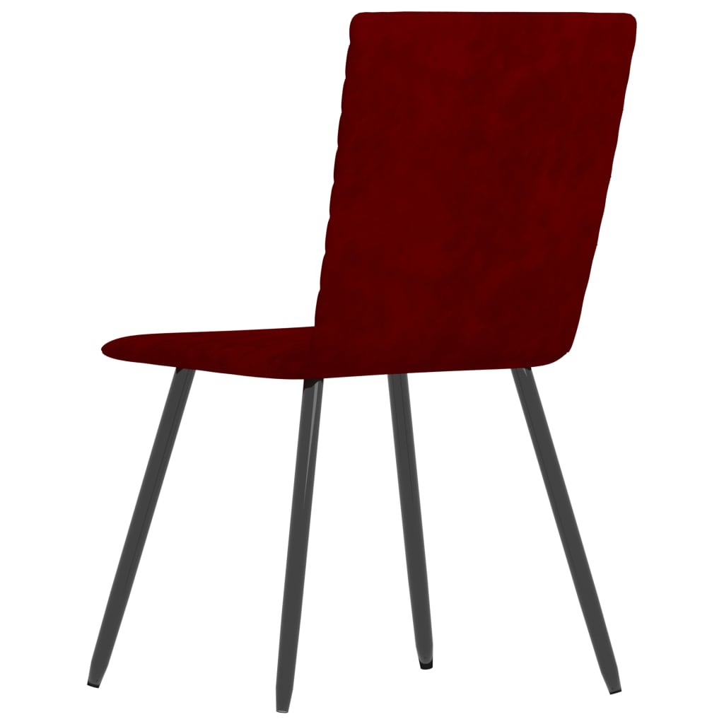 vidaXL Krzesła stołowe, 4 szt., czerwone wino, aksamitne