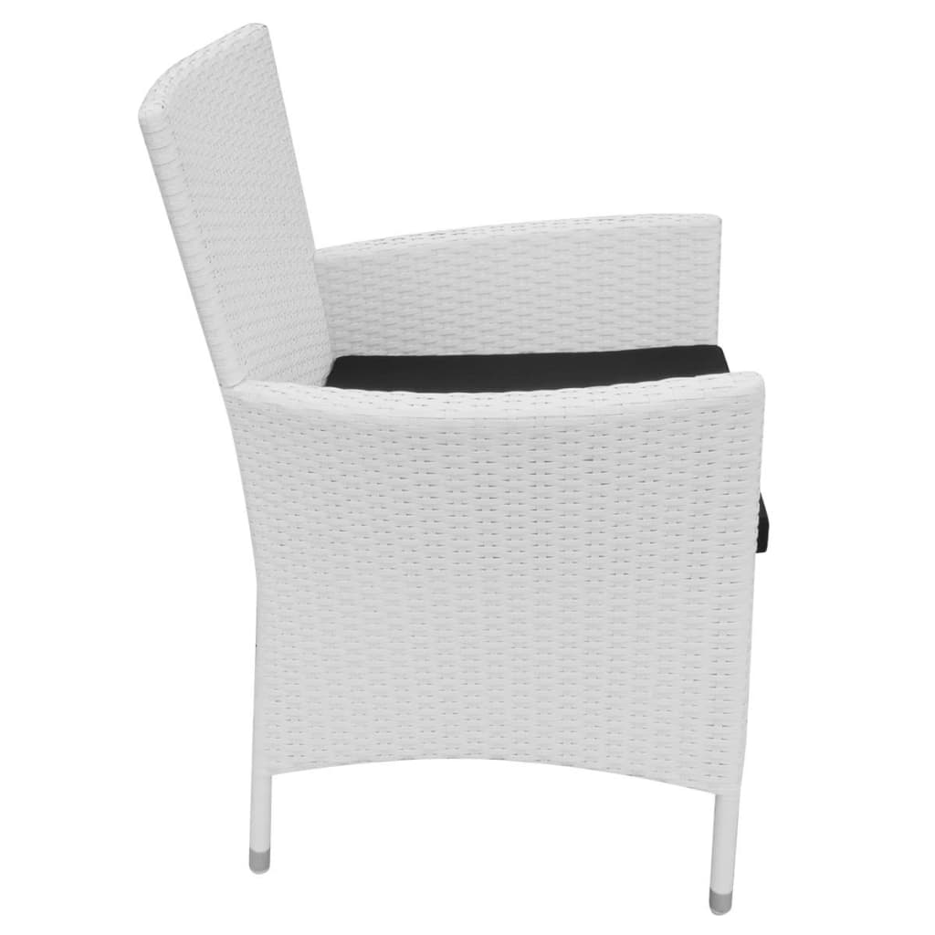 vidaXL Krzesła ogrodowe z poduszkami, 4 szt., polirattan, kremowe