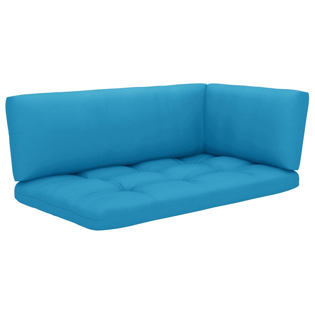 vidaXL Sofa 2-osobowa z palet, z poduszkami, biała, drewno sosnowe