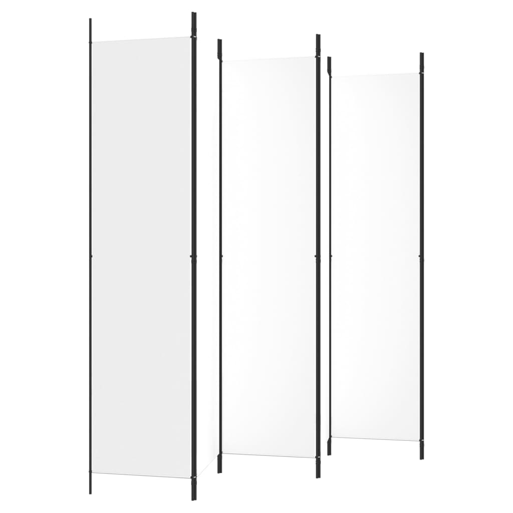vidaXL Parawan 6-panelowy, biały, 300x220 cm, tkanina