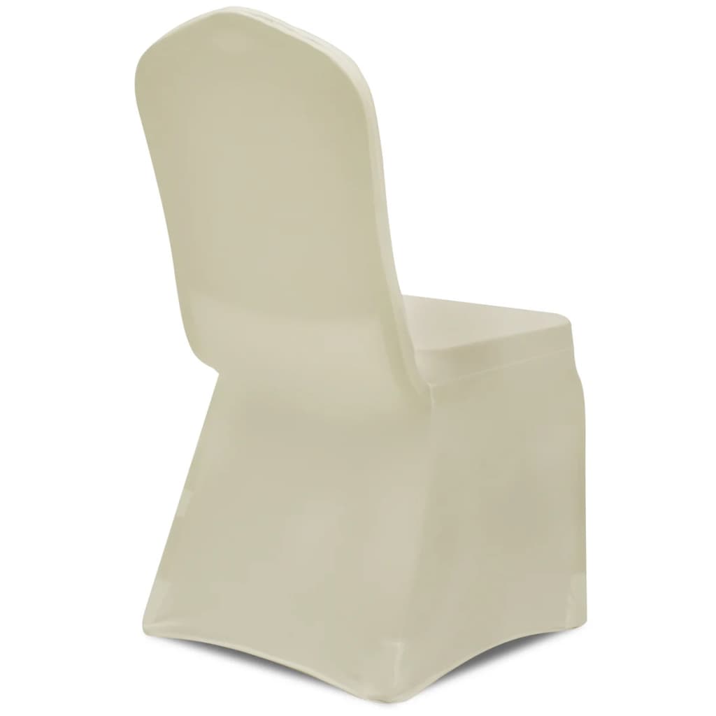 vidaXL Elastyczne pokrowce na krzesła, 100 szt, kremowe, 130340x2