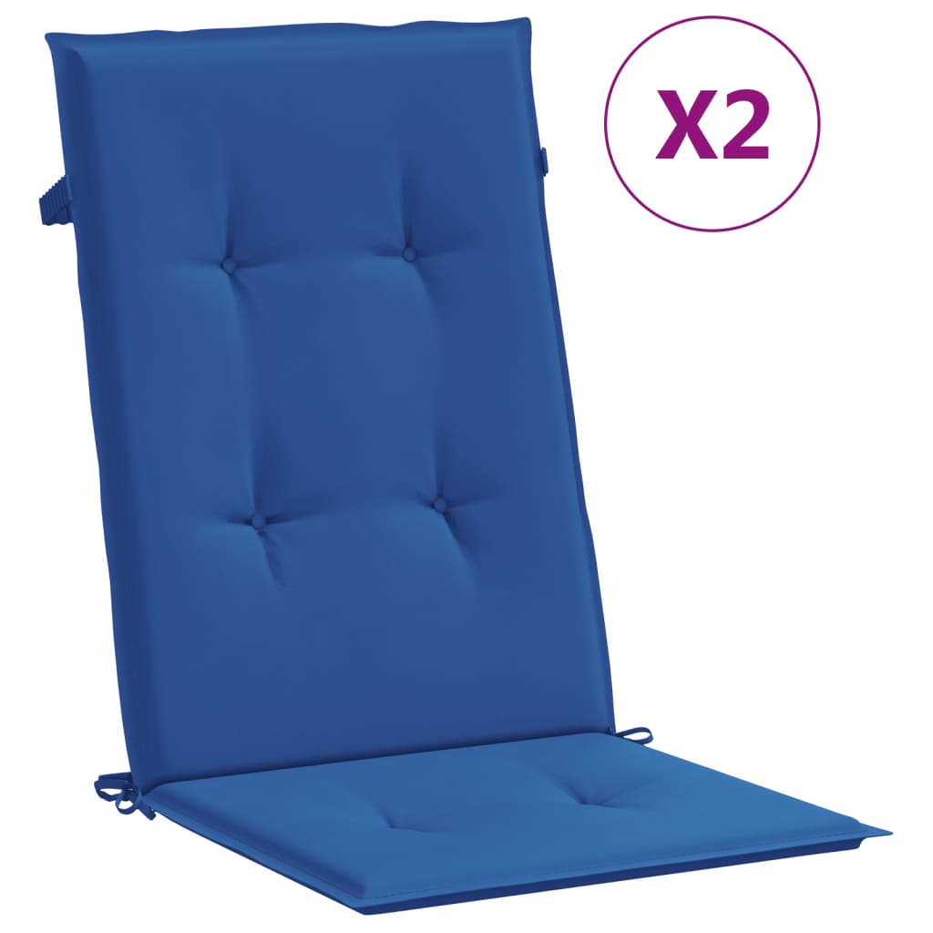vidaXL Poduszki na krzesła ogrodowe, 2 szt., niebieskie, 120x50x3 cm