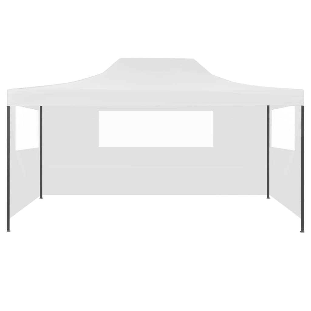 vidaXL Rozkładany namiot imprezowy z 3 ściankami, 3 x 4,5 m, biały