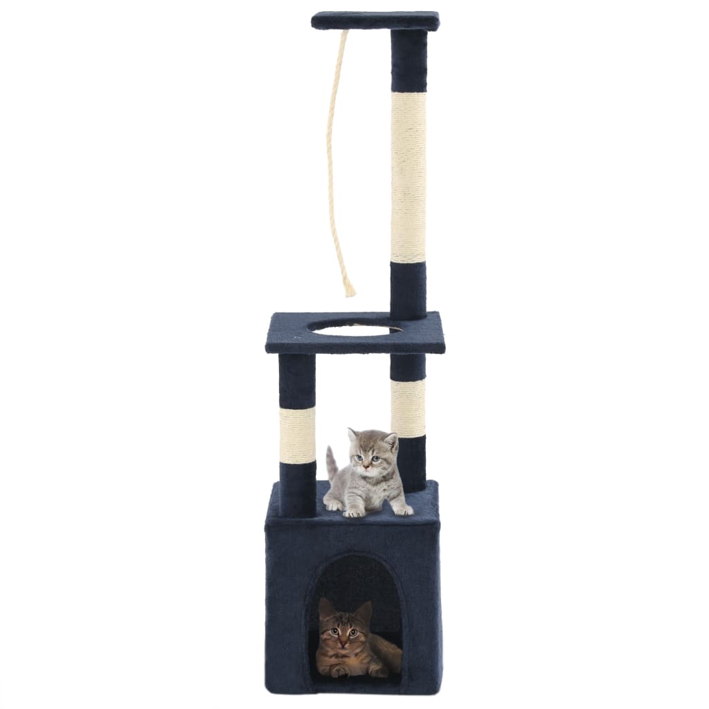 vidaXL Drapak dla kota ze słupkami sizalowymi, 109 cm, granatowy