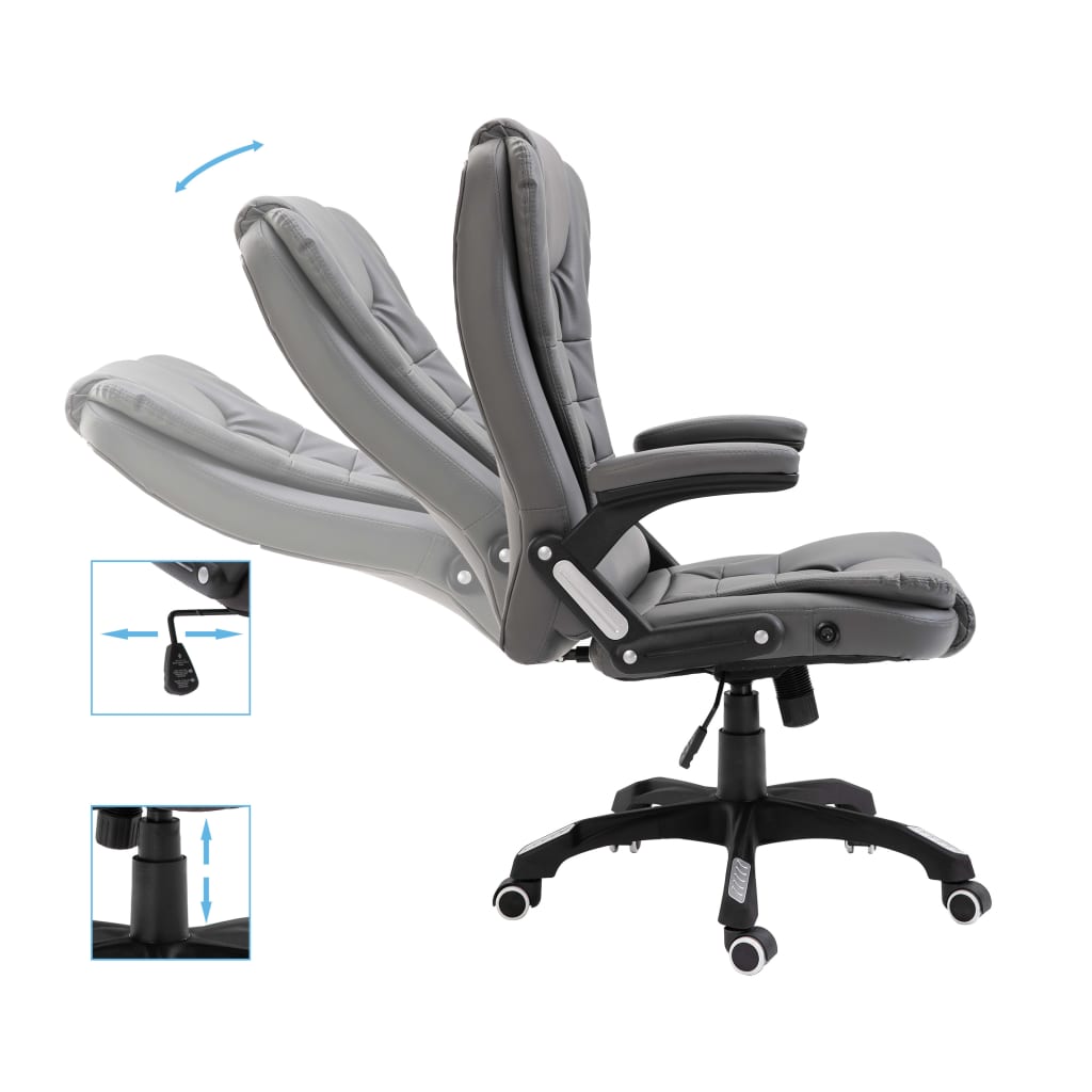 vidaXL Krzesło biurowe, antracytowe, sztuczna skóra