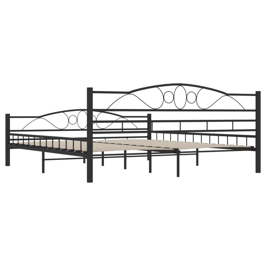vidaXL Rama łóżka, czarna, stalowa, 180 x 200 cm