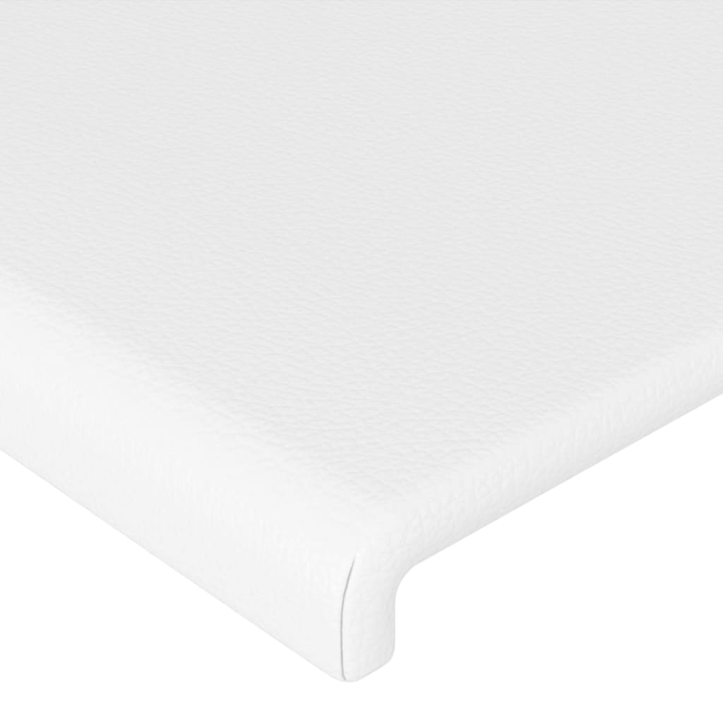 vidaXL Zagłówek do łóżka z LED, biały, 83x16x78/88 cm, sztuczna skóra