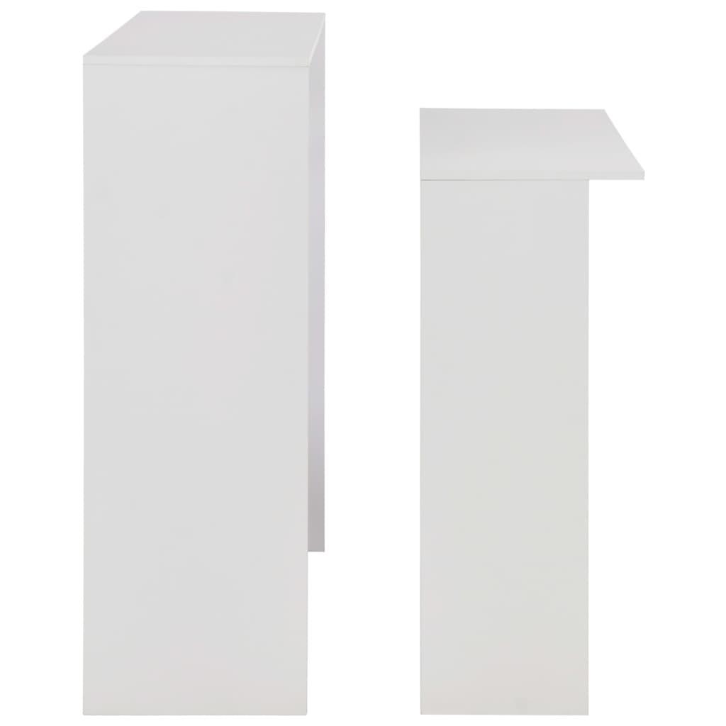 vidaXL Stół barowy z 2 blatami, biały, 130 x 40 x 120 cm