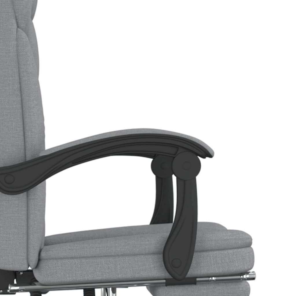 vidaXL Rozkładany fotel biurowy, jasnoszary, obity tkaniną