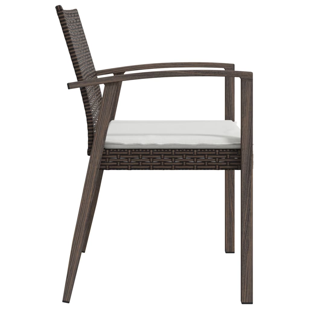 vidaXL Krzesła ogrodowe z poduszkami, 4 szt., brązowe, 56,5x57x83 cm
