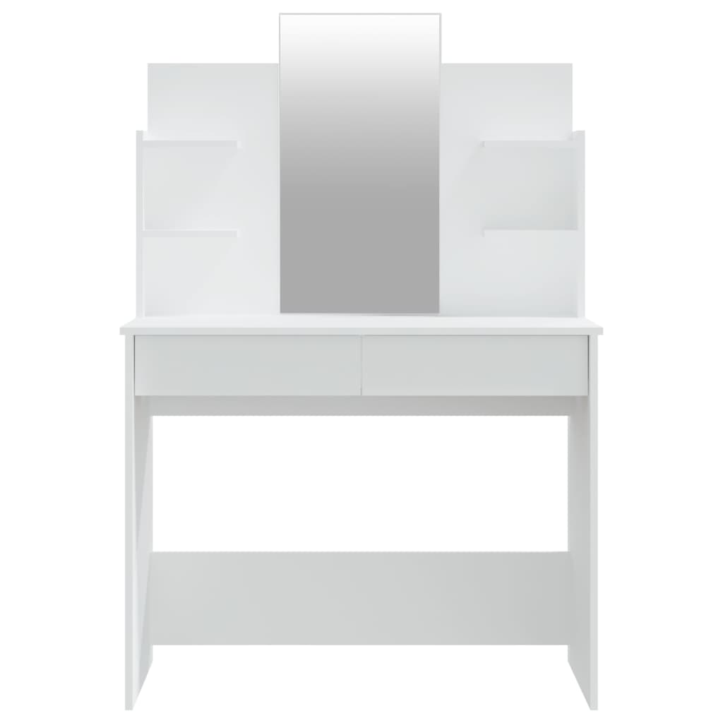vidaXL Toaletka z lustrem, biała, 96x40x142 cm