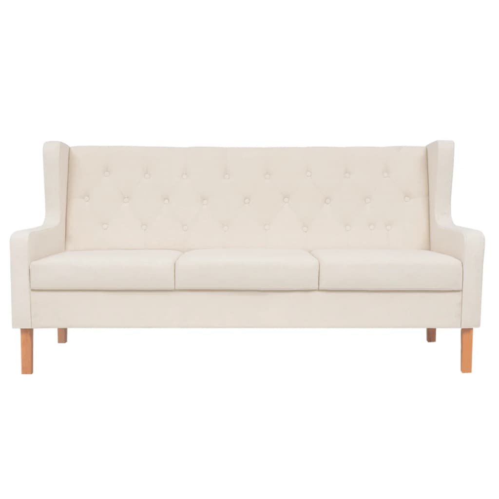 vidaXL Zestaw wypoczynkowy sofa i fotel, kremowe