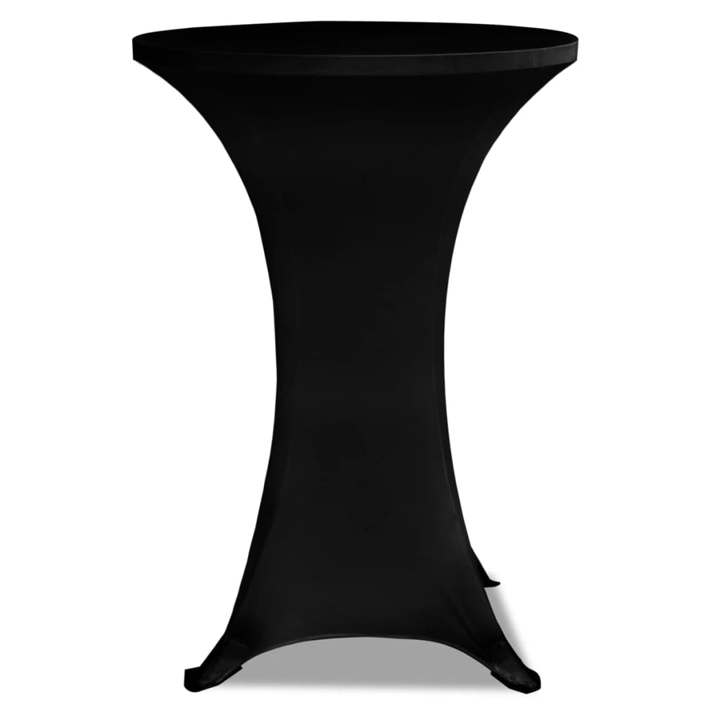 vidaXL Obrus na stół barowy Ø 60 cm, czarny, elastyczny, 2 szt.
