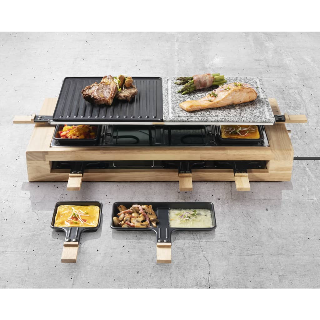 Bestron Grill raclette ARG300BW, 1500 W, czarno-drewniany, XL