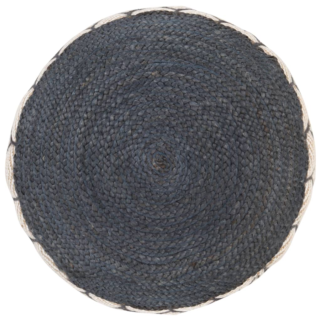 vidaXL Puf z dzierganym pokryciem z juty i bawełny, 50x30cm, niebieski