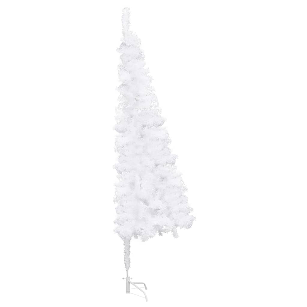 vidaXL Sztuczna choinka z lampkami, biała, narożna, 120 cm, PVC