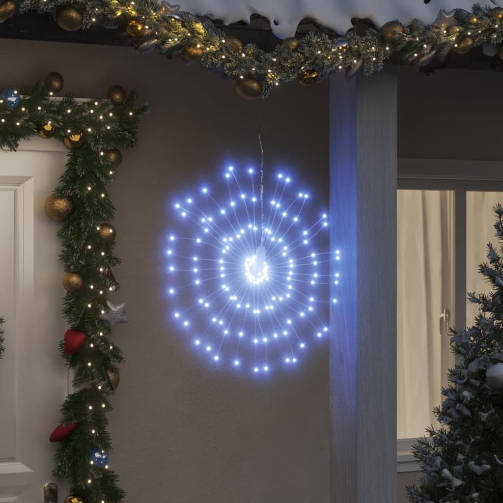 vidaXL Ozdoby świąteczne, 140 lampek LED, 8 szt., zimna biel, 17 cm