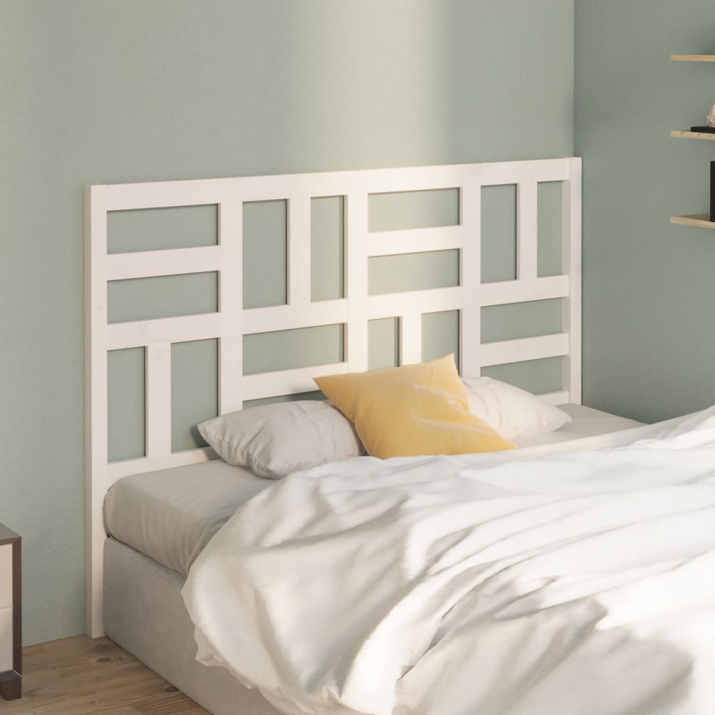 vidaXL Wezgłowie łóżka, białe, 156x4x104 cm, lite drewno sosnowe