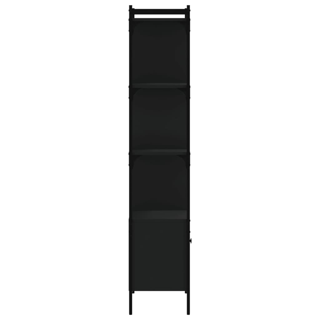 vidaXL Biblioteczka z drzwiczkami, czarna, 44,5x30x154,5 cm