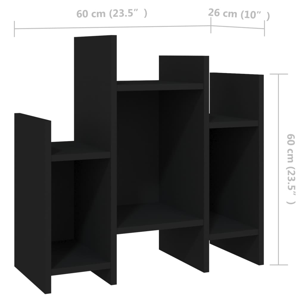 vidaXL Szafka boczna, czarna, 60x26x60 cm, płyta wiórowa