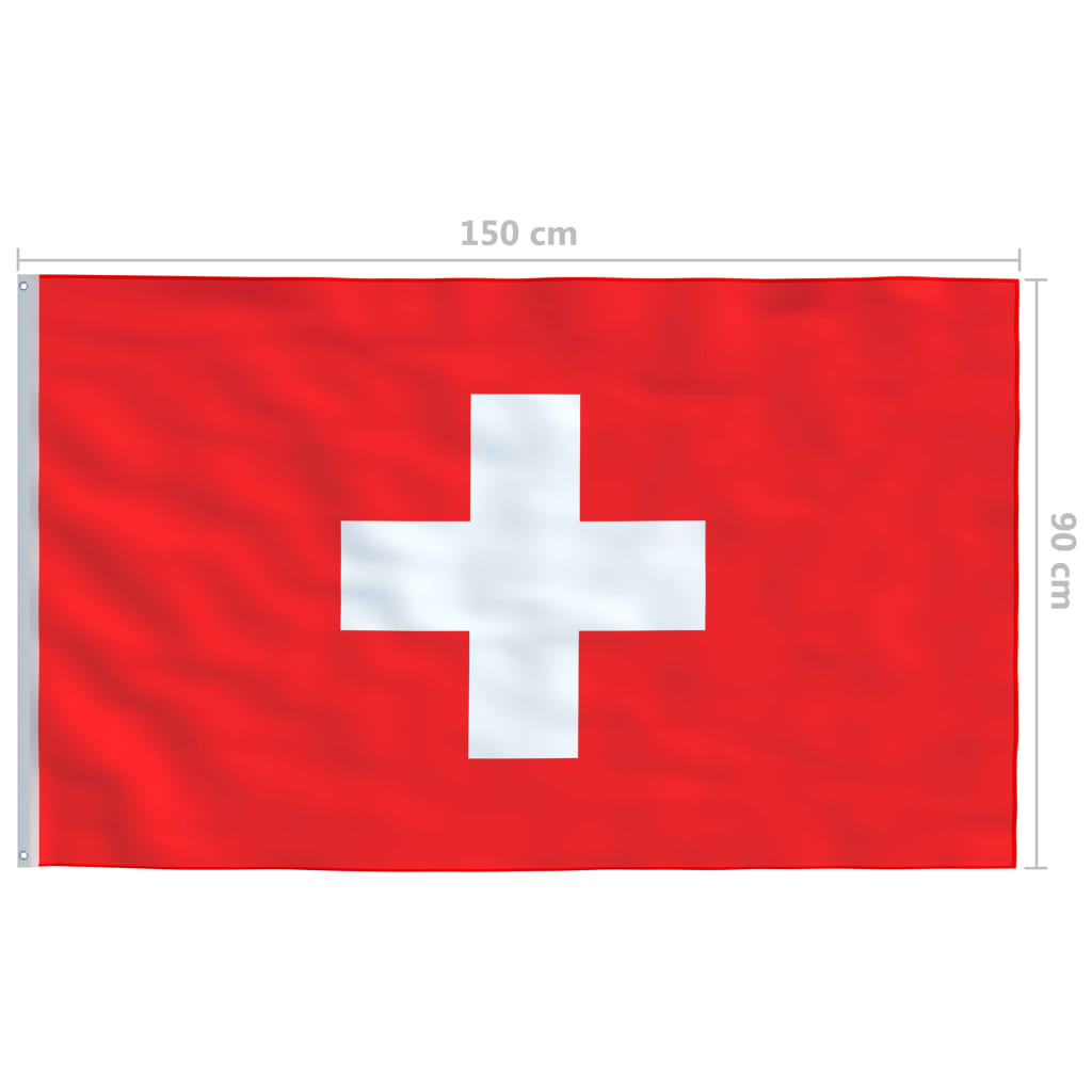 vidaXL Flaga Szwajcarii z aluminiowym masztem, 6,2 m