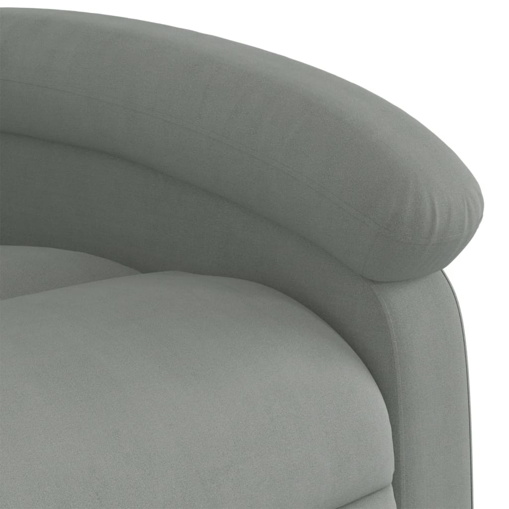 vidaXL Rozkładany fotel masujący, jasnoszary, obity aksamitem