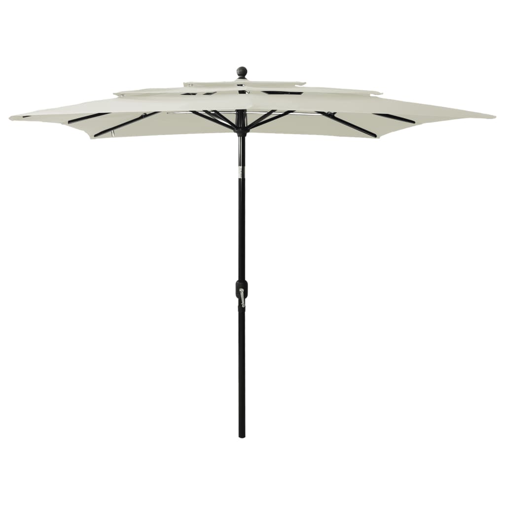 vidaXL 3-poziomowy parasol na aluminiowym słupku, piaskowy, 2,5x2,5 m