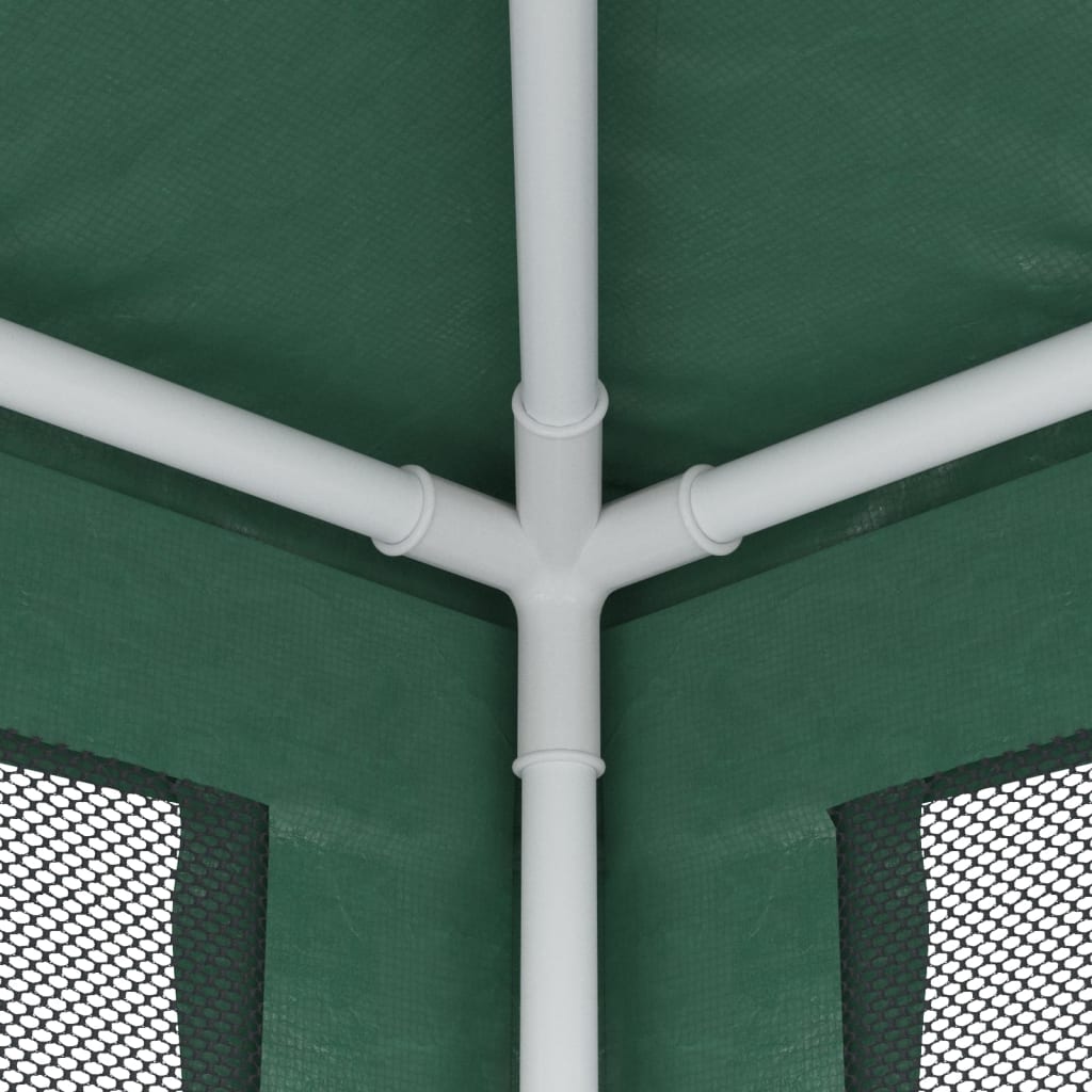 vidaXL Namiot imprezowy z 4 ścianami z siatki, zielony, 4x4 m, HDPE