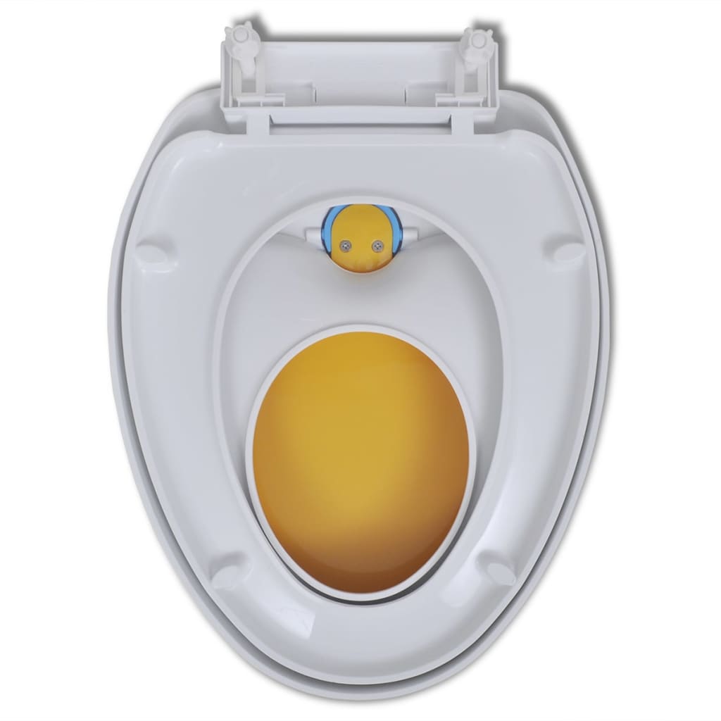 vidaXL Biało-żółta, wolnoopadająca deska WC, dla dzieci i dorosłych