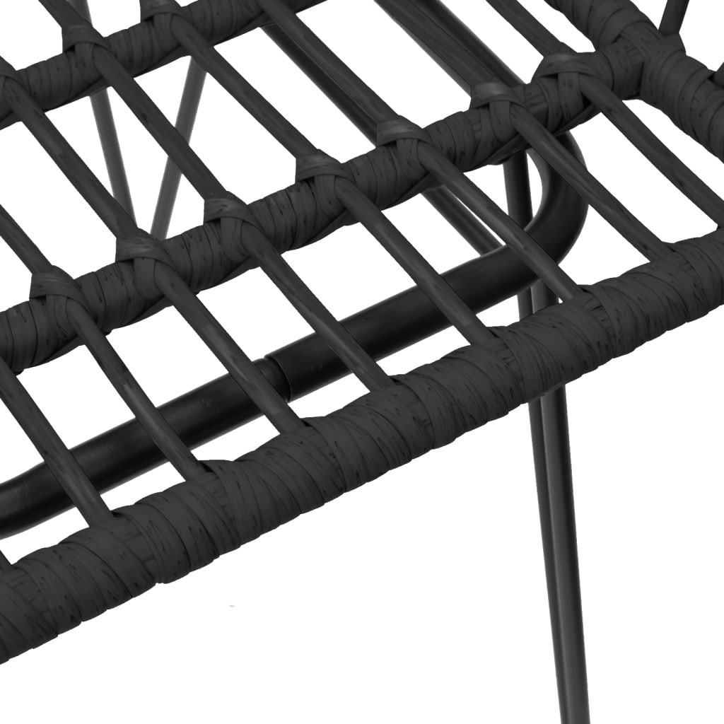 vidaXL Krzesła ogrodowe, 2 szt., czarne, 56x64x80 cm, rattan PE
