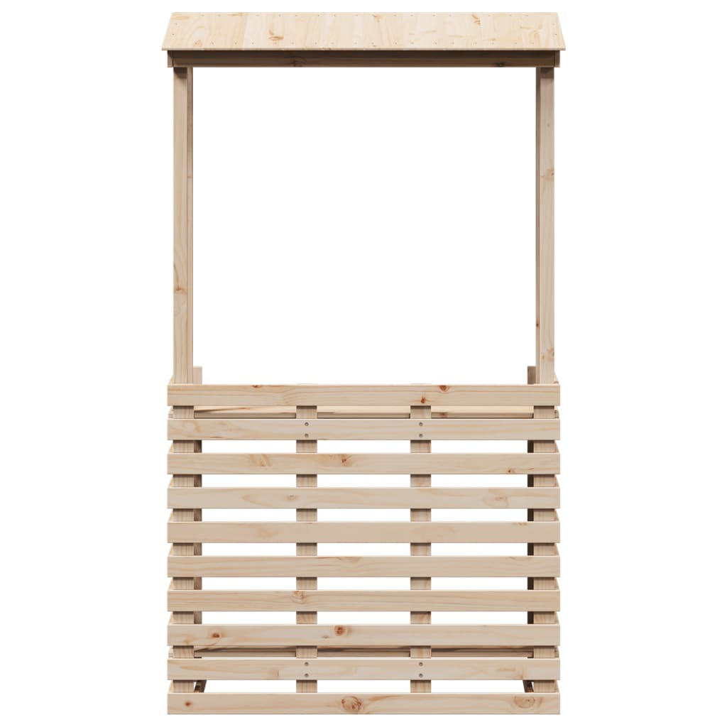 vidaXL Barowy stolik ogrodowy z daszkiem, 112,5x57x195,5 cm, drewniany