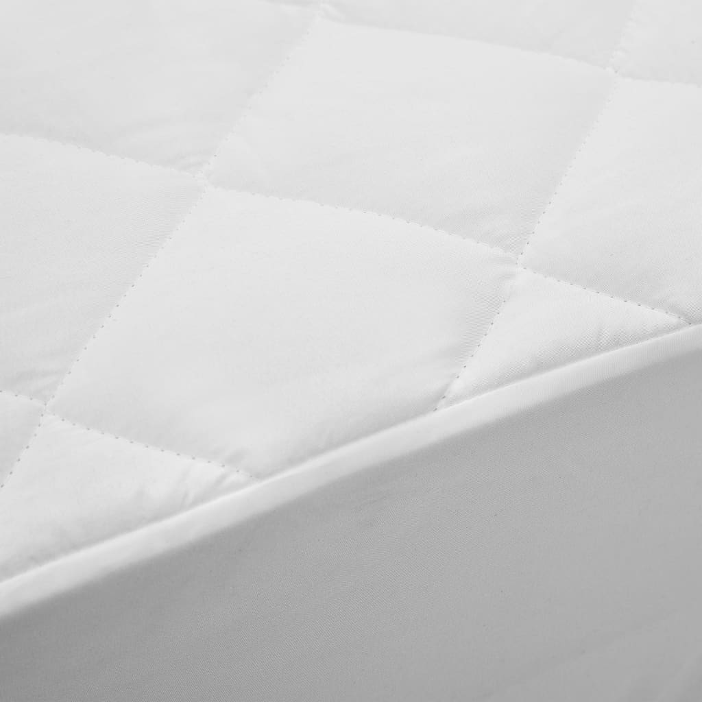 vidaXL Pikowany ochraniacz na materac, biały, 160 x 200 cm, lekki