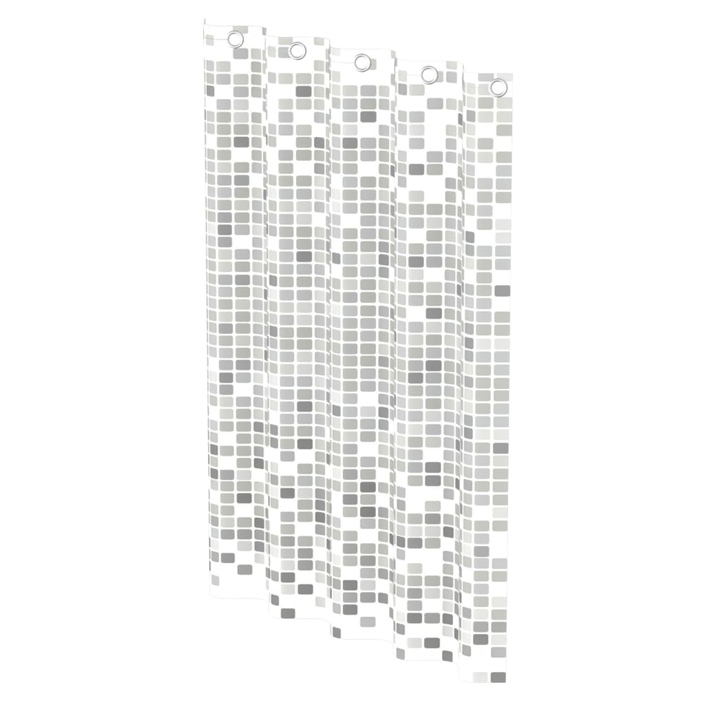 EISL Zasłona prysznicowa w szarą mozaikę, 200 x 180 x 0,2 cm