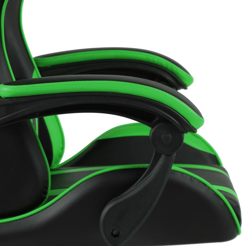 vidaXL Fotel dla gracza, czarno-zielony, sztuczna skóra