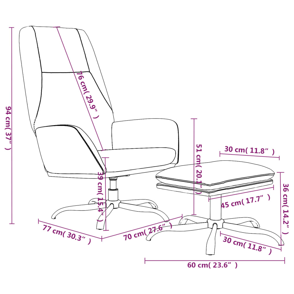 vidaXL Fotel z podnóżkiem, brązowy, obity mikrofibrą