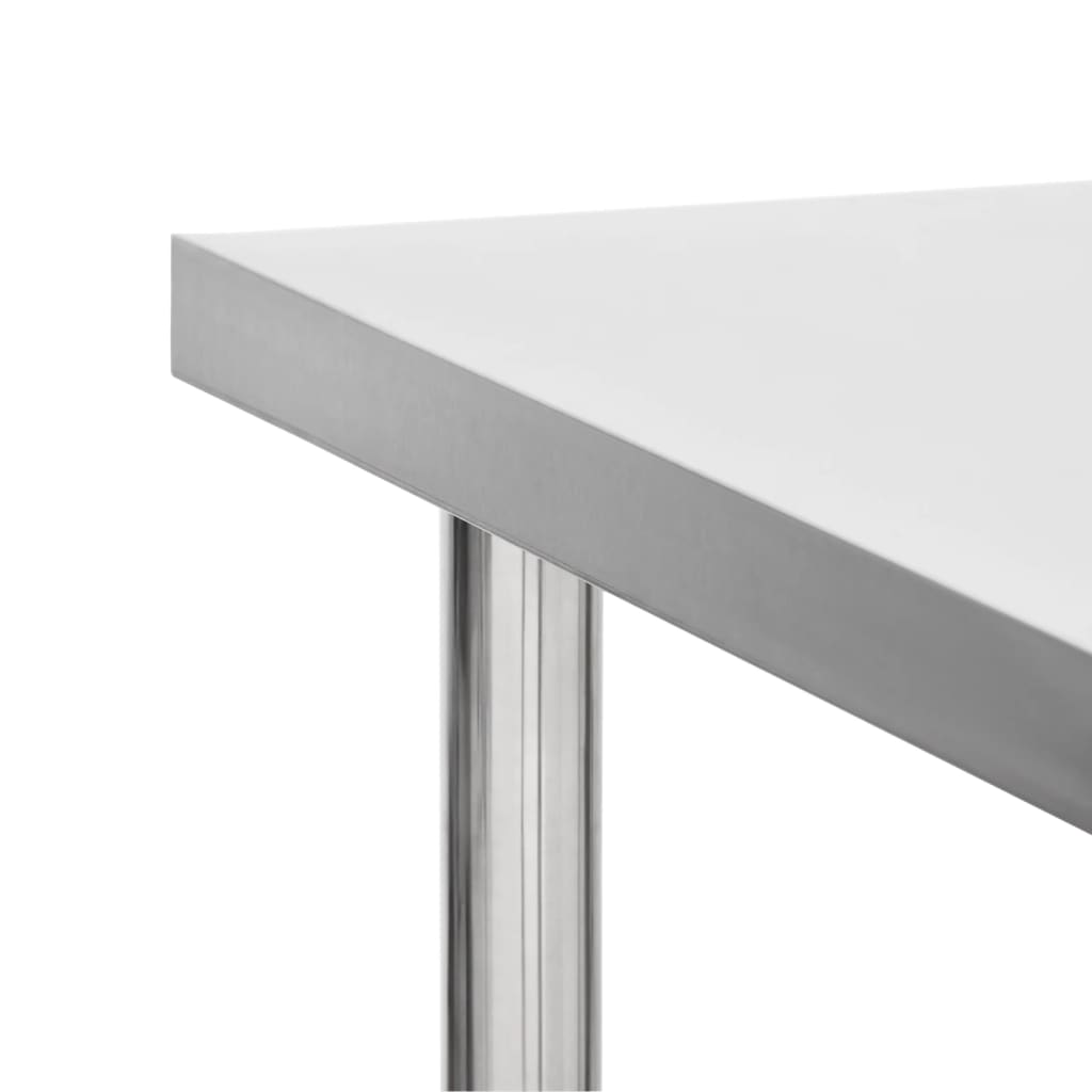 vidaXL Kuchenny stół roboczy na kółkach, 100x45x85 cm, stal nierdzewna