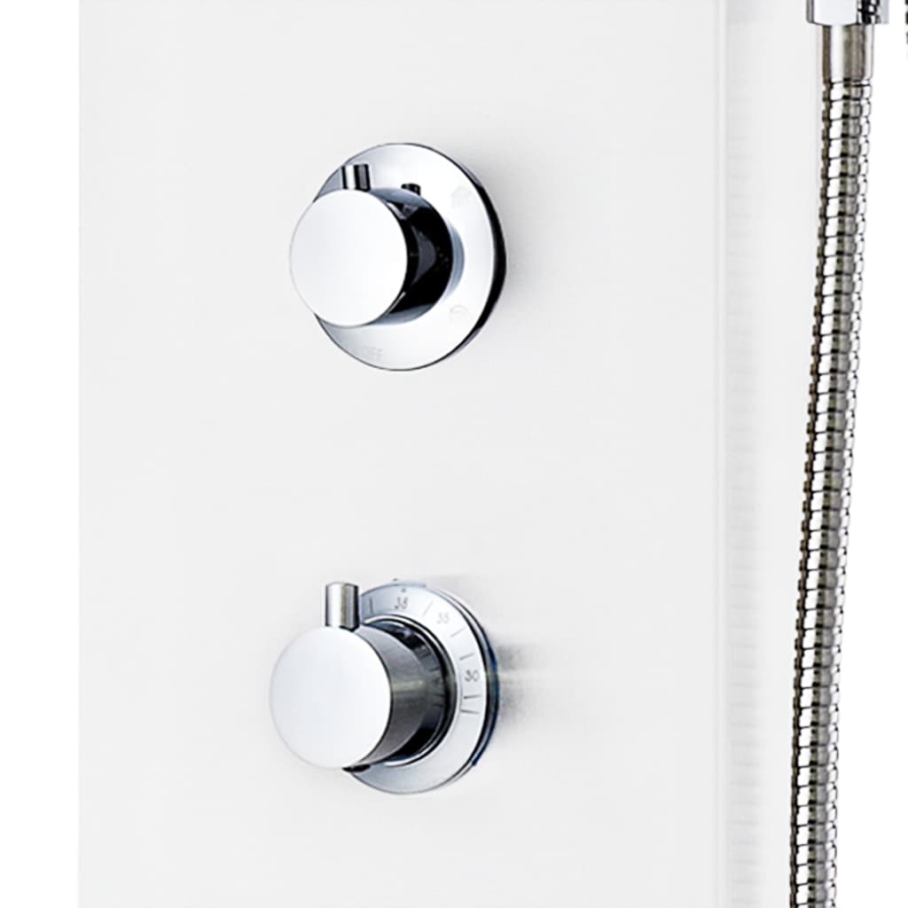 vidaXL Panel prysznicowy, aluminiowy, biały, 20x44x130 cm