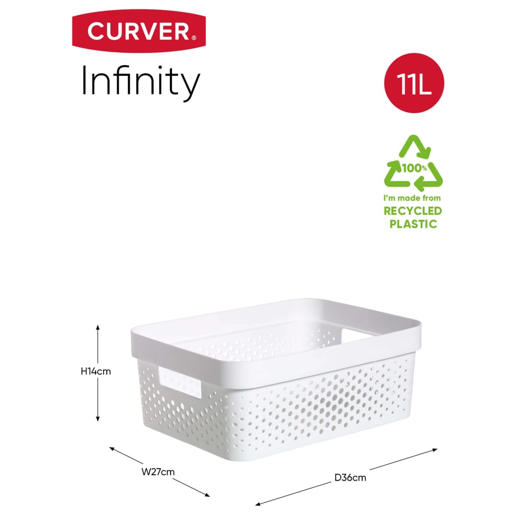 Curver Zestaw pudełek Infinity z pokrywami, 4 szt., 4,5L+11L, biały