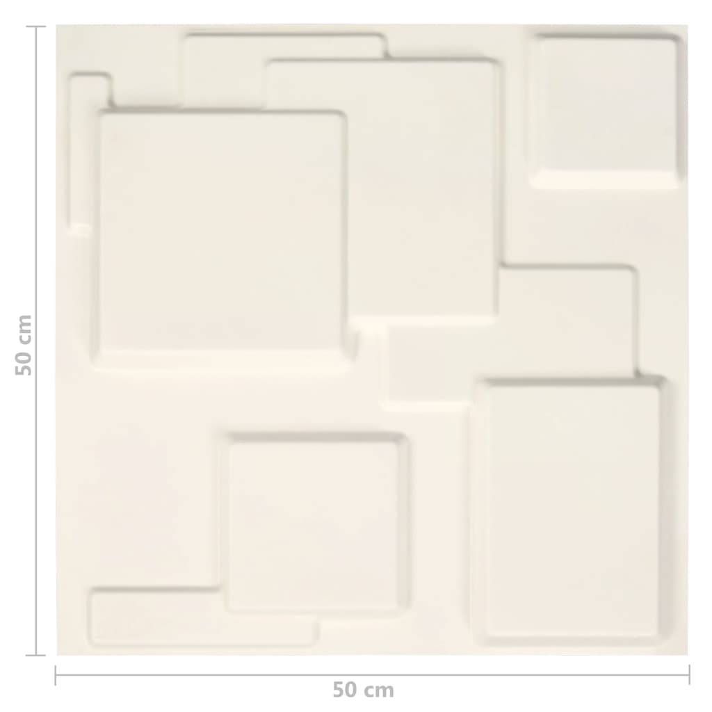 vidaXL Panele ścienne 3D, 12 szt., 0,5x0,5 m, 3 m²