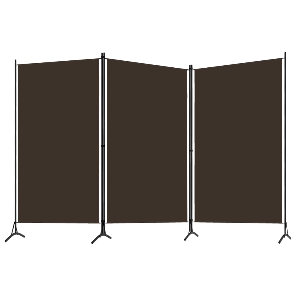 vidaXL Parawan 3-panelowy, brązowy, 260 x 180 cm