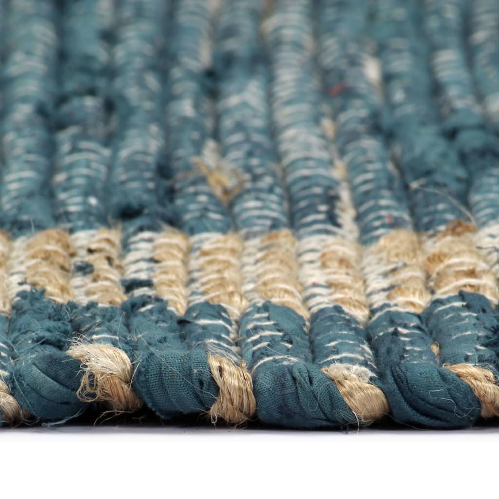 vidaXL Ręcznie wykonany dywan, juta, niebieski, 80x160 cm