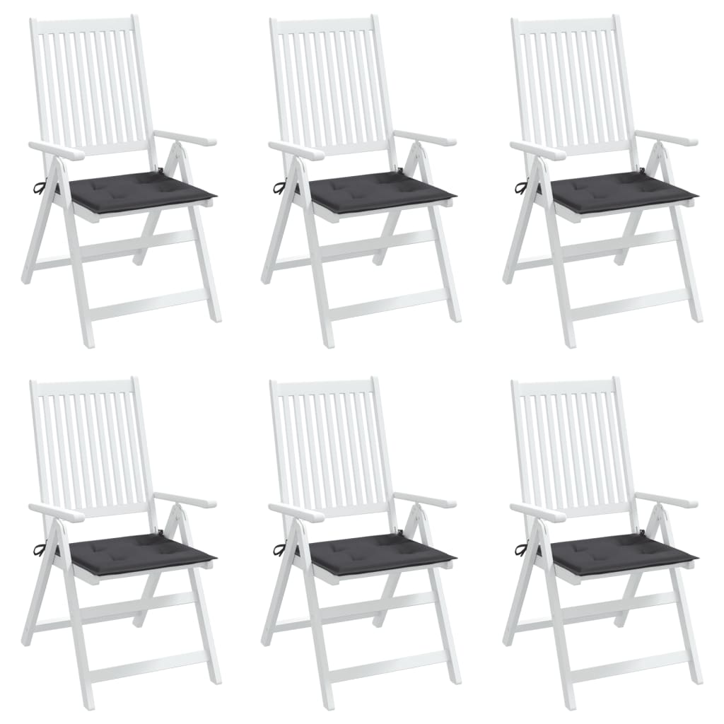vidaXL Poduszki na krzesła ogrodowe, 6 szt., antracytowe, 50x50x3 cm