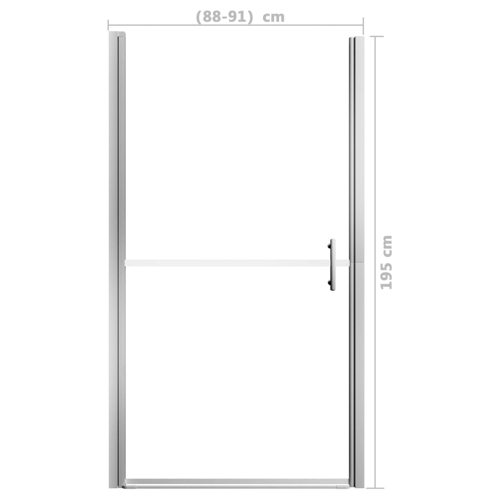 vidaXL Drzwi prysznicowe, mrożone szkło hartowane, 91x195 cm
