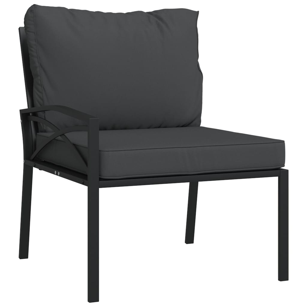 vidaXL Krzesła ogrodowe z szarymi poduszkami, 2 szt, 62x75x79 cm, stal