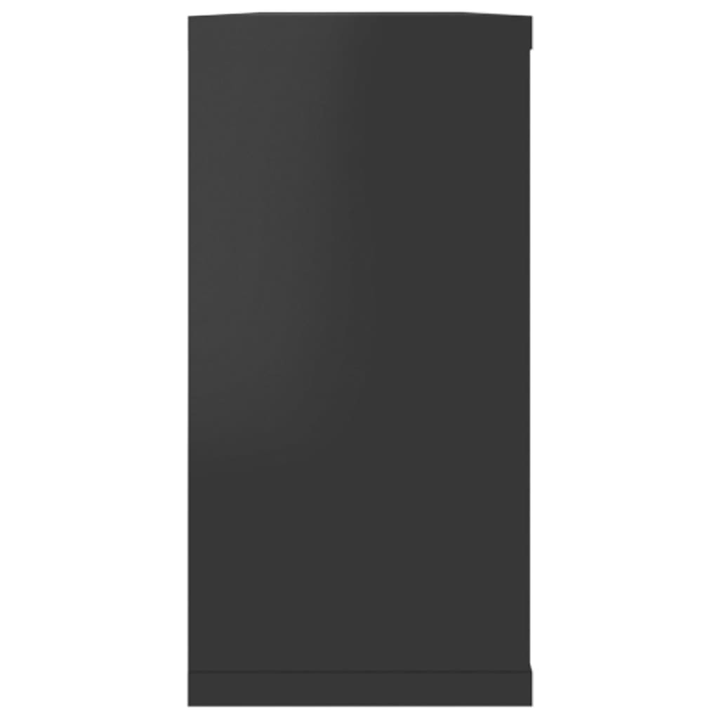 vidaXL Półki ścienne kostki, 6 szt., czarne z połyskiem, 100x15x30 cm