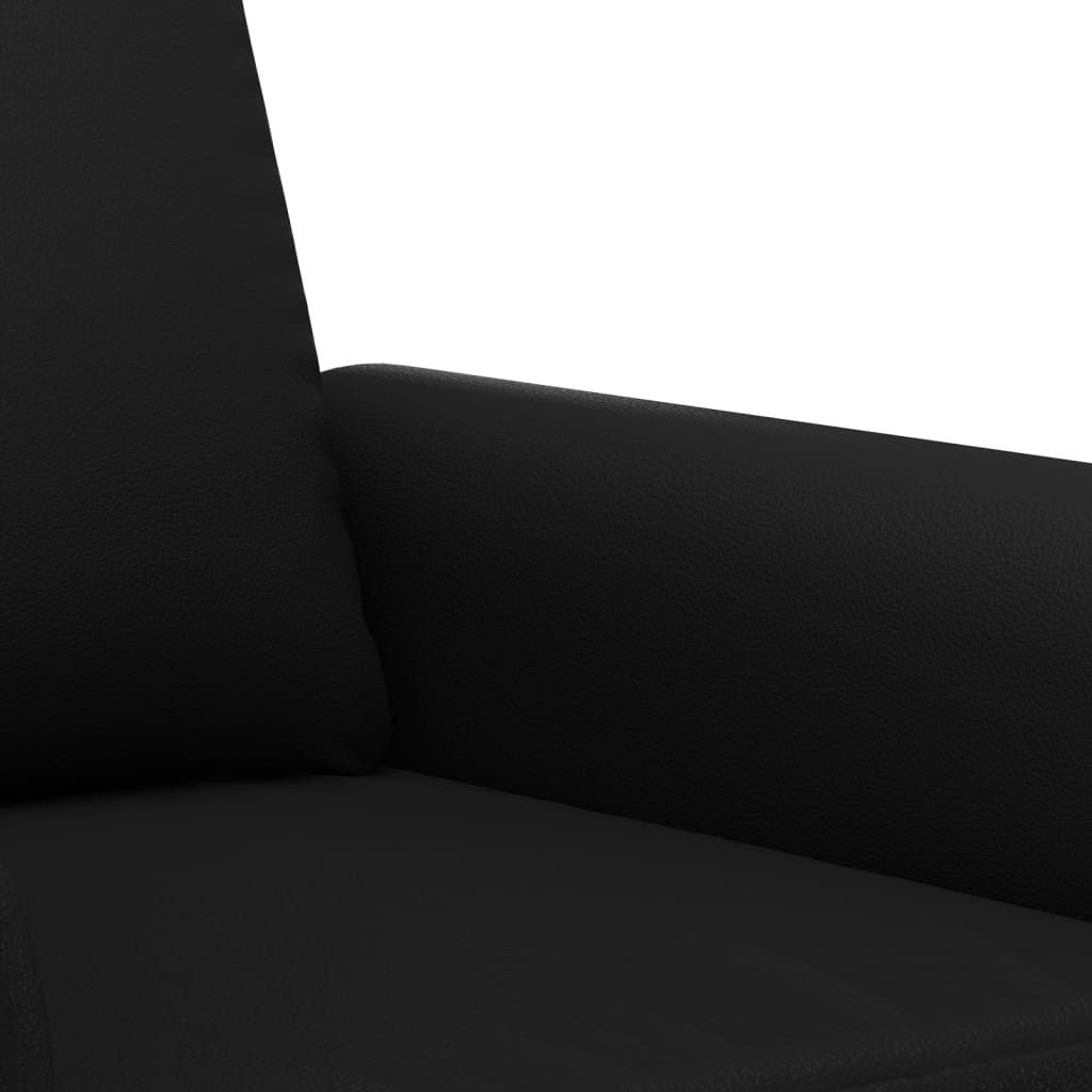 vidaXL Fotel, czarny, 60 cm, obity sztuczną skórą