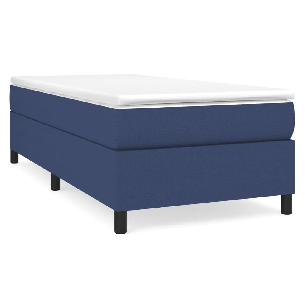vidaXL Rama łóżka, niebieska, 90 x 200 cm, tapicerowana tkaniną